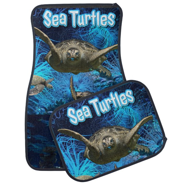 Sea Turtles Swimming Home Car Floor Mat (Set)