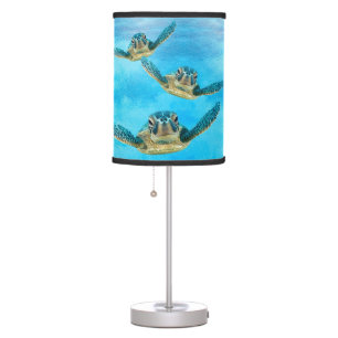 Sea Turtles Swimming In Ocean Table Lamp