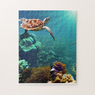 Sea Turtles Swimming Underwater Jigsaw Puzzle