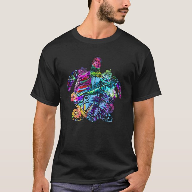 Sea Turtles T Shirt Funny Gift Colorful Turtle Lov (Front)