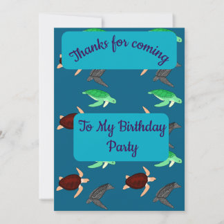Sea Turtles Thank you Card
