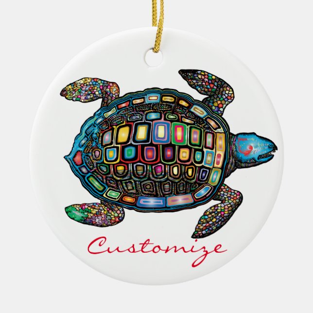 Sea Turtles Thunder_Cove Ceramic Ornament (Front)