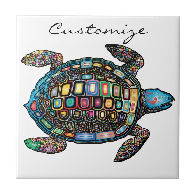 Sea Turtles Thunder_Cove Ceramic Tile (Front)