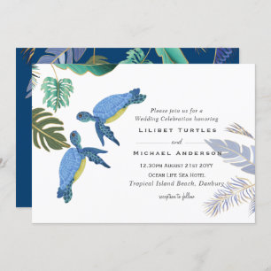 Sea Turtles Wedding Blue Yellow