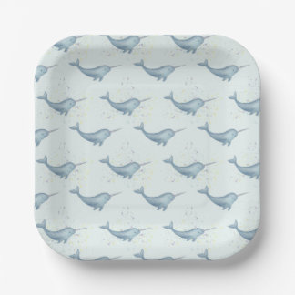 Sea Unicorn Narwhal Paper Plates