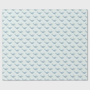 "Sea Unicorn" Watercolor Narwhal Wrapping Paper