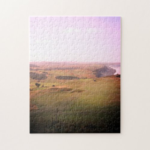Sea veiw over golf course landscape photo jigsaw puzzle