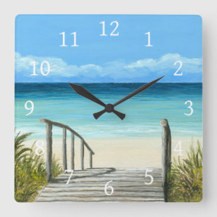 Sea View 147 ocean beach Square Wall Clock