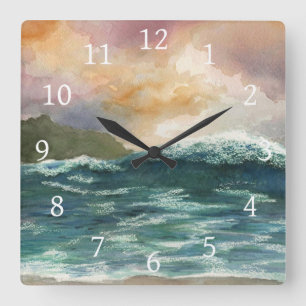 Sea View 264 ocean wave Square Wall Clock