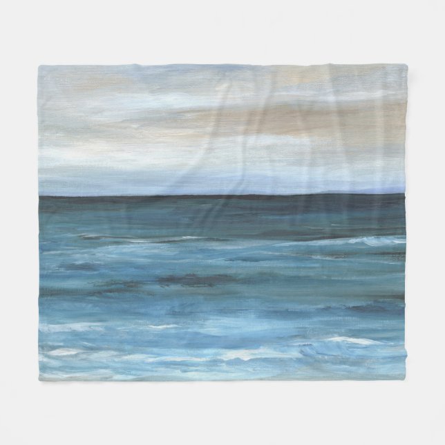 Sea View 266 blue ocean Fleece Blanket (Front (Horizontal))