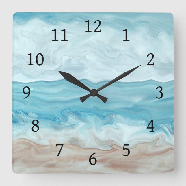 Sea View 267 Square Wall Clock (Front)