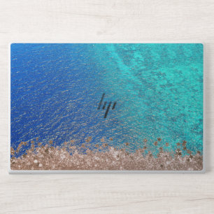 Sea View Blue Sky glitter and Monogram HP Laptop Skin