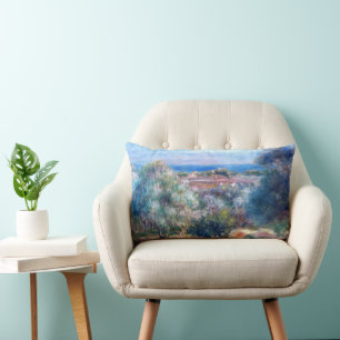 Sea view by Auguste Renoir Lumbar Pillow