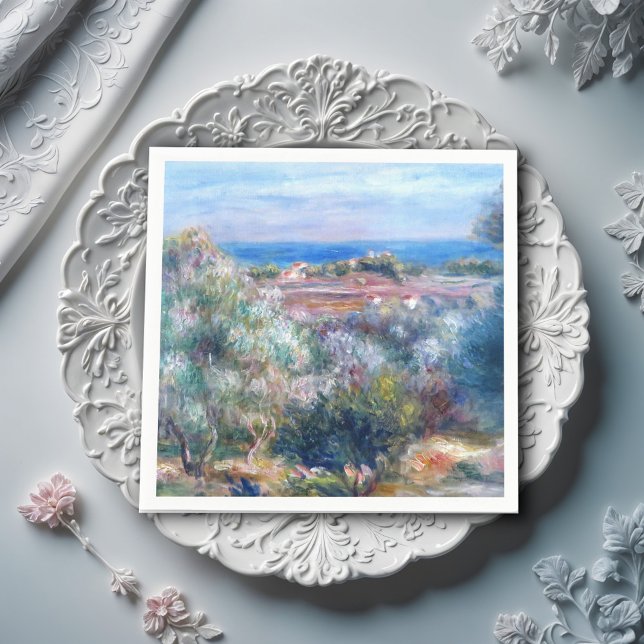 Sea view by Auguste Renoir Napkins (Creator Uploaded)