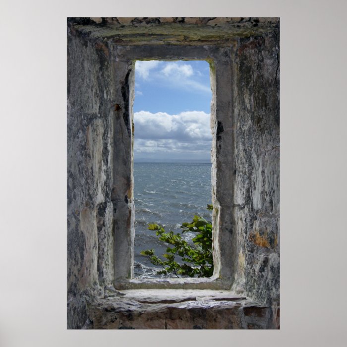 Sea View a Castle Window Posters