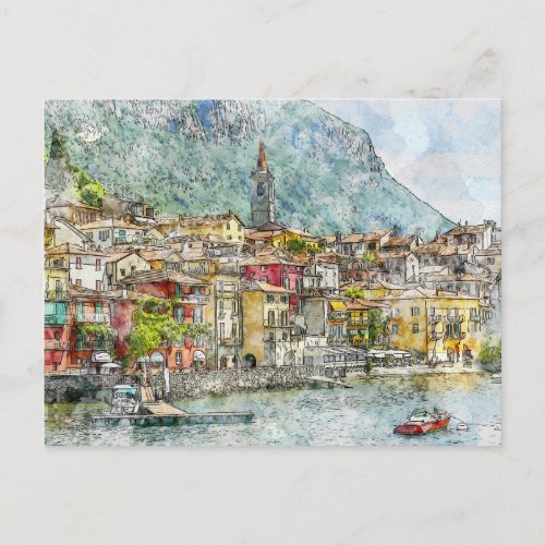 Sea View Varenna Italy Postcard