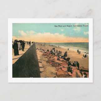 Sea Wall, Galveston, Texas 1912 Vintage Postcard