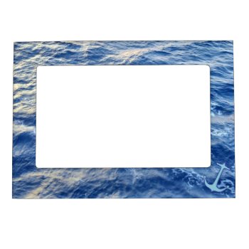 Sea Water Anchor Blue Magnetic Photo Frame by h2oWater at Zazzle