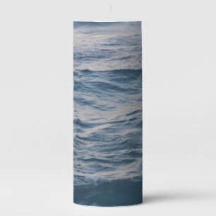 Sea water closeup pillar candle