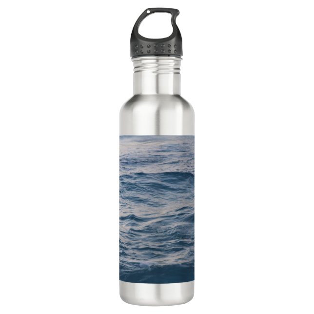 Sea water closeup stainless steel water bottle (Front)