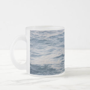 Sea Water Ripple Close-Up Photo Frosted Glass Coffee Mug