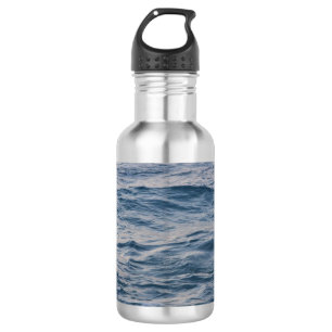 Sea Water Ripple Close-Up Photo Stainless Steel Water Bottle