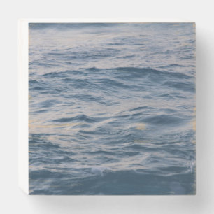 Sea Water Ripple Close-Up Photo Wooden Box Sign