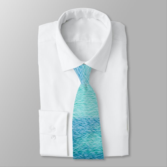 Sea water turquoise background tie (Tied)