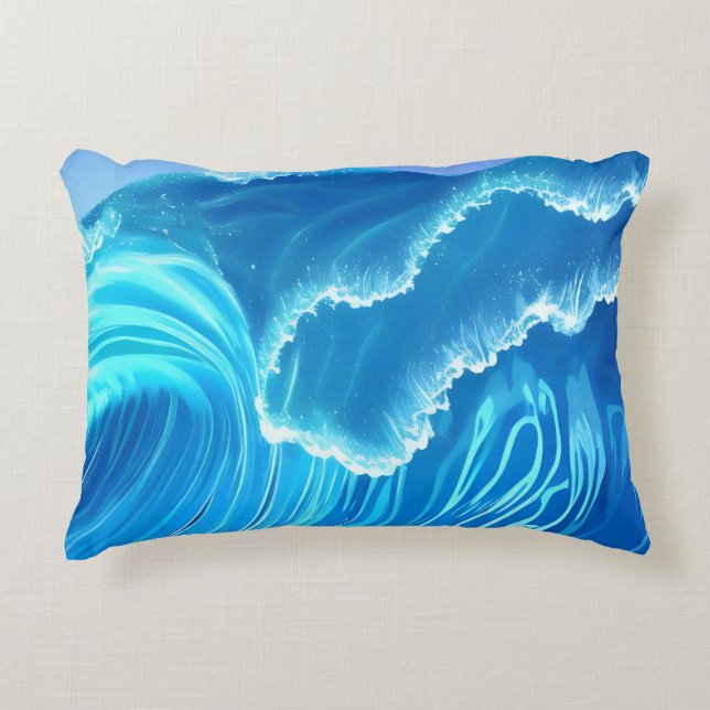 Sea wave design - Flowing Wave  Accent Pillow (Front)