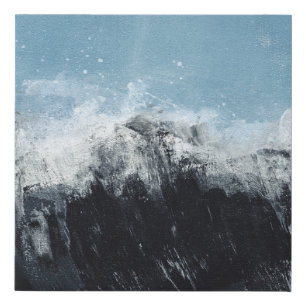 Sea wave: hand-painted design faux canvas print
