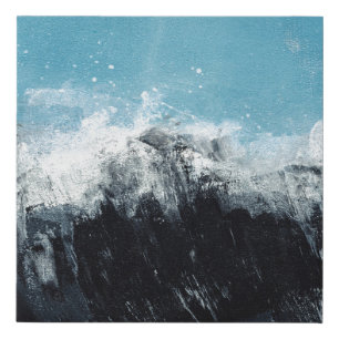 Sea wave. Hand painted illustration Faux Canvas Print
