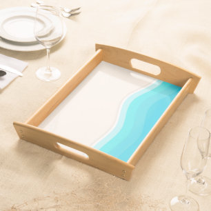 Sea wave on the beach serving tray