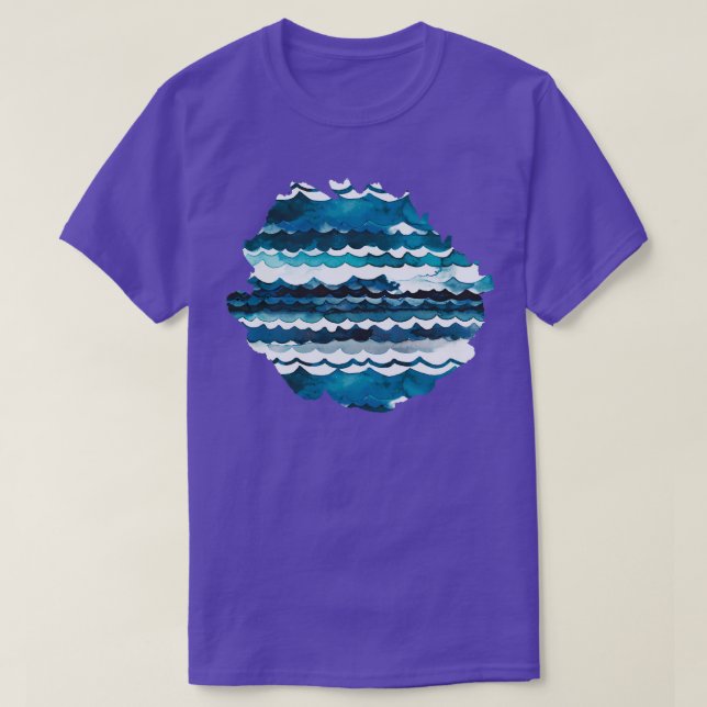 Sea waves Aqua T-Shirt (Design Front)