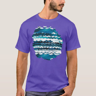 Sea waves Aqua T-Shirt