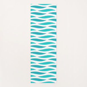 Sea waves blue pattern yoga mat