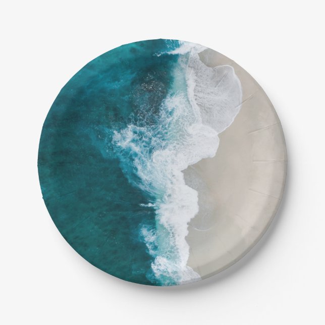 Sea Waves - Maldives Shore Paper Plates (Front)
