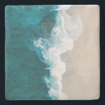 Sea Waves - Maldives Shore Stone Coaster<br><div class="desc">Fuvahmulah,  Maldives.</div>