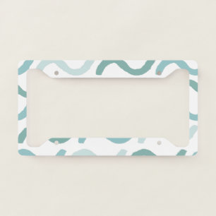 Sea Waves Ocean Lover Pastel Blue Surfer Summer License Plate Frame