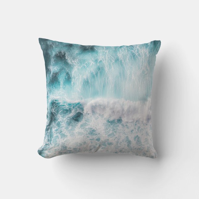 Sea waves photography #2 throw pillow (Front)