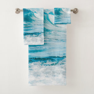 Sea waves photography #3 bath towel set
