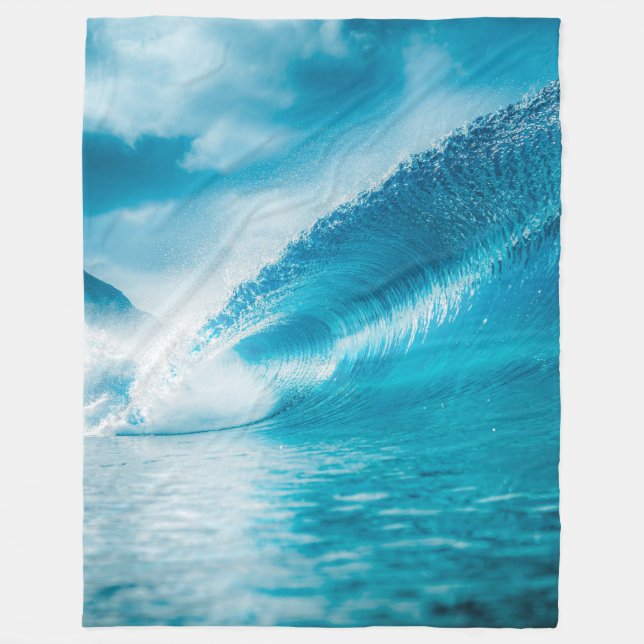 Sea waves photography #4 fleece blanket (Front)