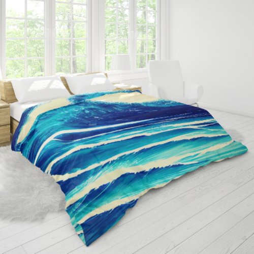 Sea Waves Swimming Travel Adventure Surfing Duvet Cover