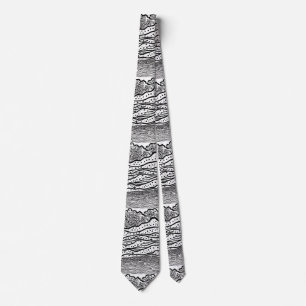 Sea Waves with Stars Neck Tie