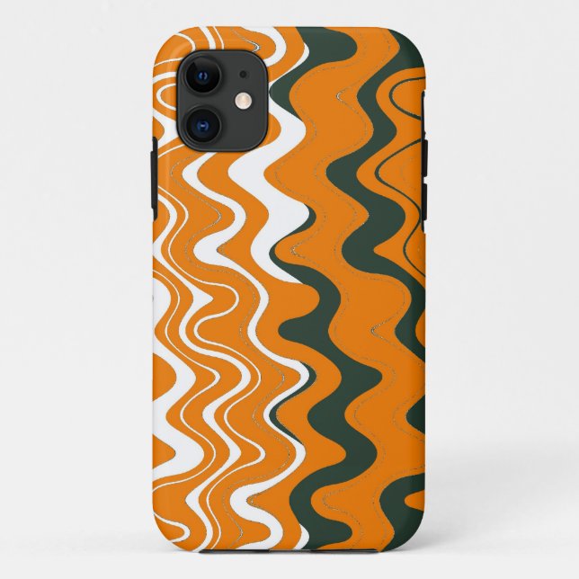 Sea Wavy Stripes Pattern (Orange, White, Grey) Case-Mate iPhone Case (Back)