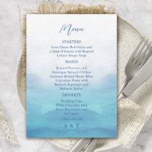 Sea Wedding Menu Cards