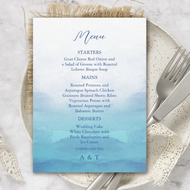 Sea Wedding Menu Cards (Sea Wedding Menu Cards. Our coastal chic design for summer weddings.)