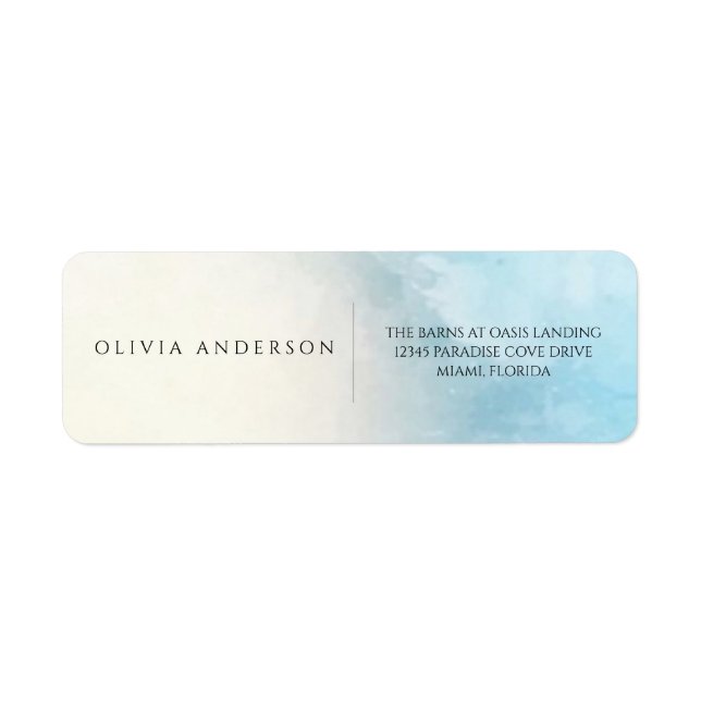 Sea Wedding  Summer Blue Ocean Beach Wedding  Label (Front)
