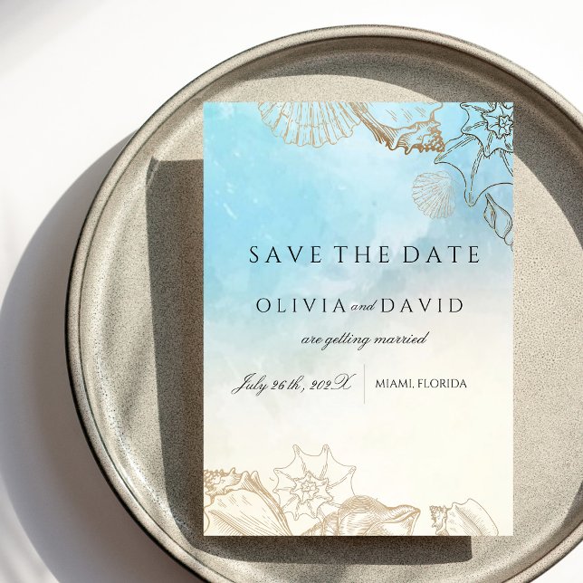 Sea Wedding  Summer Blue Ocean Beach Wedding  Save The Date (Creator Uploaded)