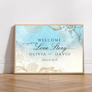 Sea Wedding Summer Ocean Beach Welcome Sign