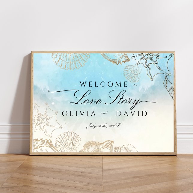 Sea Wedding  Summer  Ocean Beach Welcome Sign (Creator Uploaded)